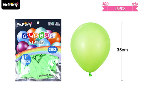 Globos de látex verde claro mate 35cm 25pcs