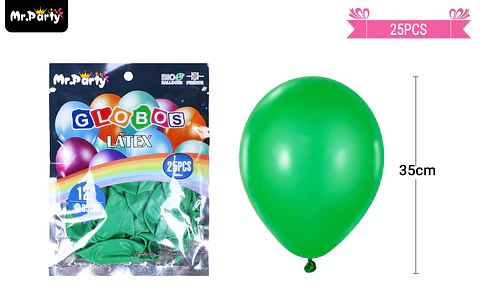 Globos de látex verde oscuro mate 35cm 25pcs