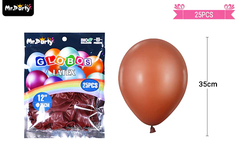 Globos de látex café mate 35cm 25pcs