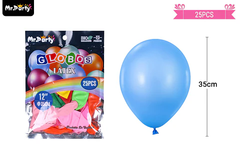 Globos de látex colores surtidos mate 35cm 25pcs