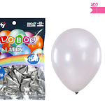 Globos de látex perlado plateado 35cm 25pcs