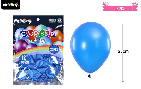 Globos de látex perlado azul oscuro 35cm 25pcs