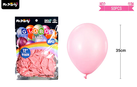 Globos de látex fucsia mate 35cm 50pcs