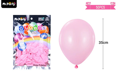 Globos de látex rosa claro mate 35cm 50pcs