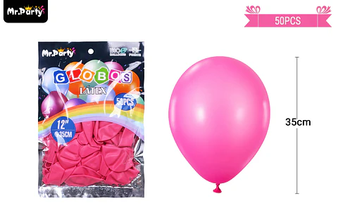 Globos de látex rojo rosa mate 35cm 50pcs