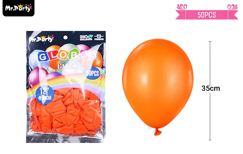 Globos de látex naranja mate 35cm 50pcs