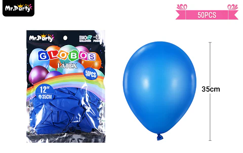 Globos de látex azul oscuro mate 35cm 50pcs