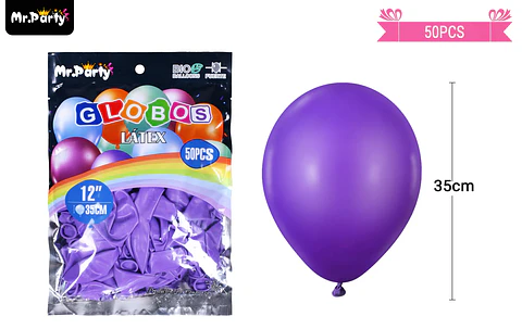 Globos de látex morado mate 35cm 50pcs