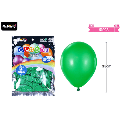 Globos de látex verde oscuro mate 35cm 50pcs