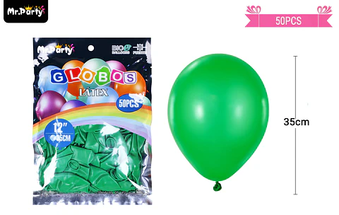 Globos de látex verde oscuro mate 35cm 50pcs