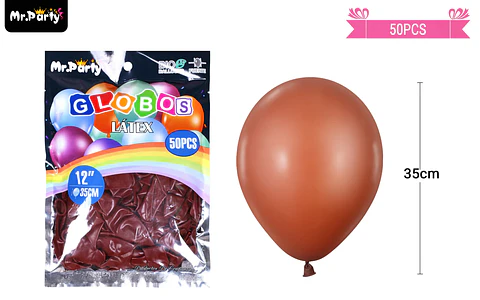Globos de látex café mate 35cm 50pcs