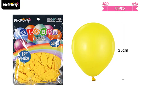 Globos de látex amarillo mate 35cm 50pcs