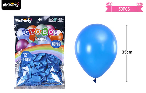 Globos de látex perlado azul oscuro 35cm 50pcs