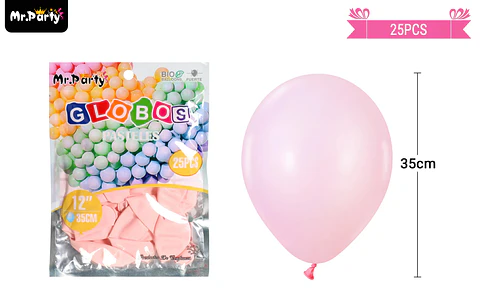 Globos de látex pastel rosa 35cm 25pcs
