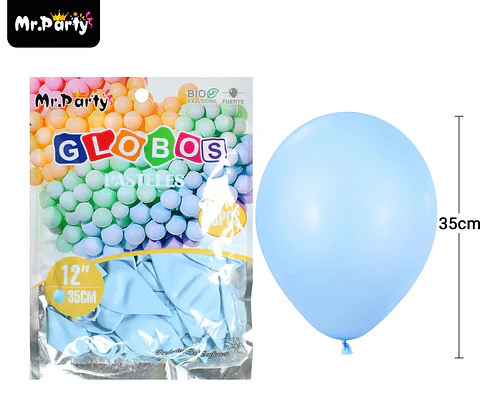 Globos de látex pastel azul 35cm 25pcs