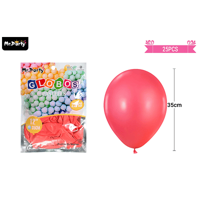 Globos de látex pastel rojo 35cm 25pcs