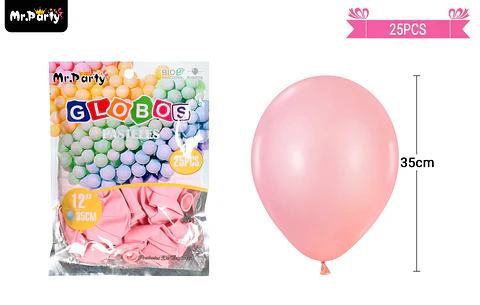 Globos de látex pastel rosa roja 35cm 25pcs