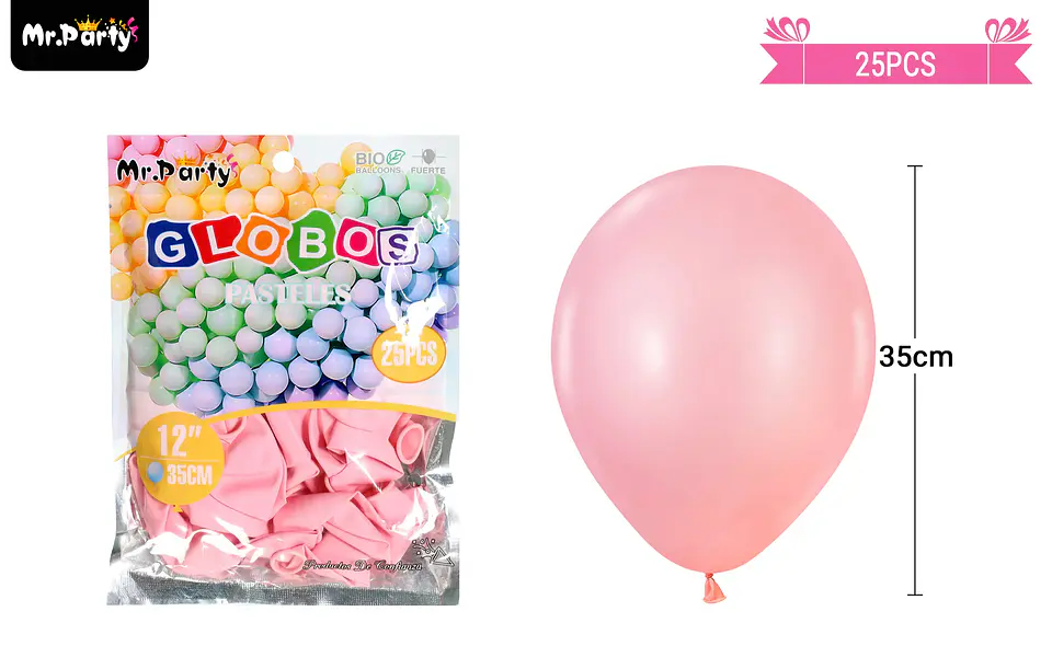 Globos de látex pastel rosa roja 35cm 25pcs 2