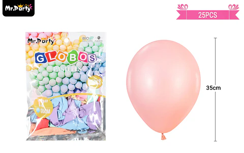 Globos de látex colores pasteles 35cm 25pcs