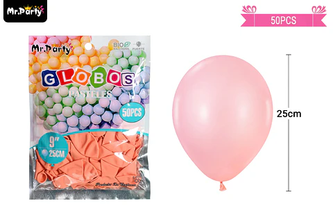 Globos de látex pastel rosa roja 25cm 50pcs