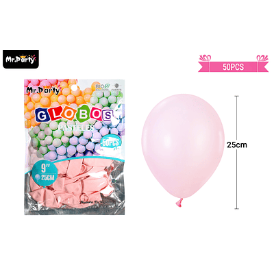 Globos de látex pastel rosa 25cm 50pcs