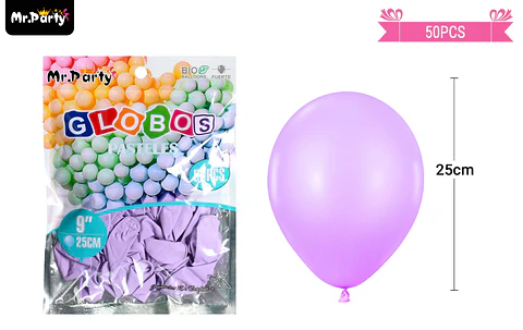 Globos de látex pastel violeta 25cm 50pcs
