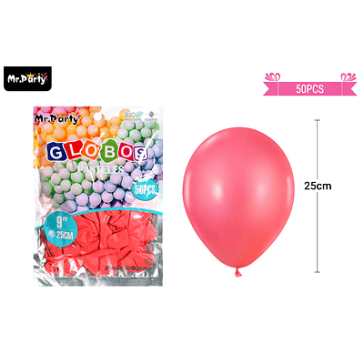 Globos de látex pastel rojo 25cm 50pcs