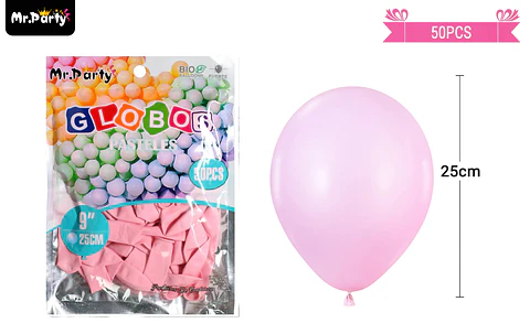 Globos de látex pastel rosa 25cm 50pcs