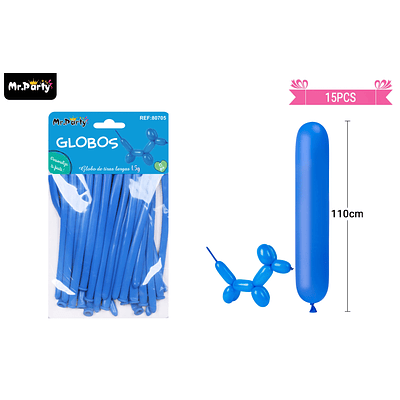 Globos largos azul oscuro 110cm 15pcs