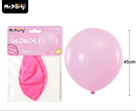 Globos de látex rosa mate 45cm