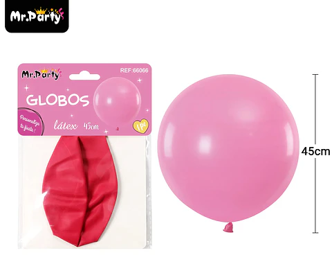 Globos de látex rojo rosa mate 45cm