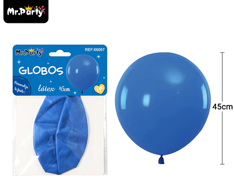 Globos de látex azul oscuro mate 45cm