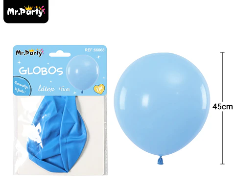 Globos de látex celeste mate 45cm
