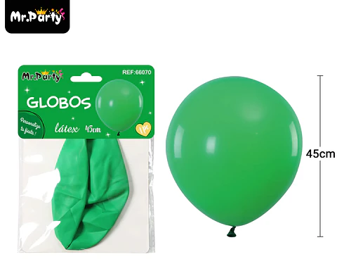 Globos de látex verde mate 45cm