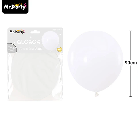 Globos de látex blanco mate 90cm