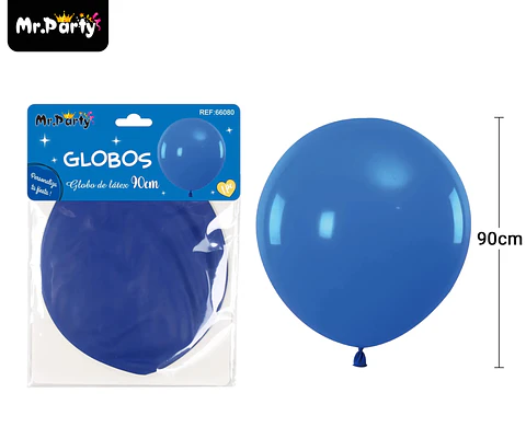 Globos de látex azul mate 90cm