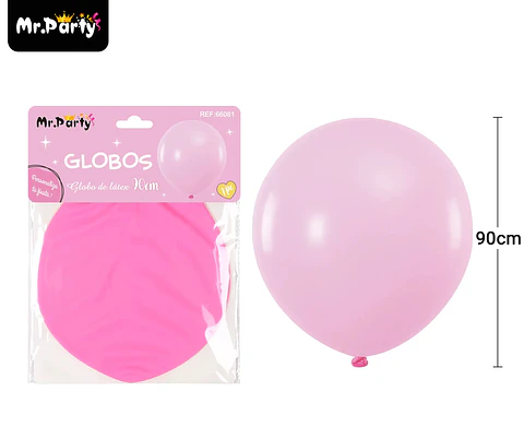 Globos de látex rosa mate 90cm