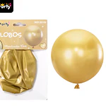 Globos de látex metalizados cromadoss dorado 45cm