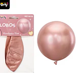 Globos de látex metalizados cromados dorado rosa 45cm