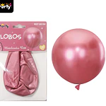 Globos de látex metalizados cromados rojo 45cm