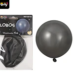 Globos de látex metalizados cromados negro 45cm