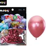 Globos de látex rojo cromados metalizados 15cm 20pcs