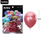 Globos de látex rojo cromados metalizados 15cm 20pcs - Miniatura 2