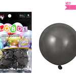 Globos de látex negro cromados metalizados 15cm 20pcs