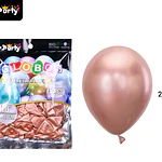 Globos de látex rosa dorado cromados metalizados 28cm 50pcs