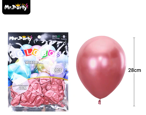 Globos de látex rojo cromados metalizados 28cm 50pcs