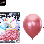 Globos de látex rojo cromados metalizados 28cm 50pcs