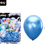 Globos de látex azul cromados metalizados 28cm 50pcs