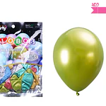 Globos de látex colores surtidos cromados metalizados 28cm 50pcs