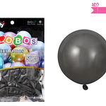 Globos de látex negro cromados metalizados 28cm 50pcs